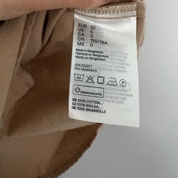 H&M Sleeveless Utility Shirt Dress with Belt – Khaki/Tan 
Size 0 Button front - Picture 4 of 8